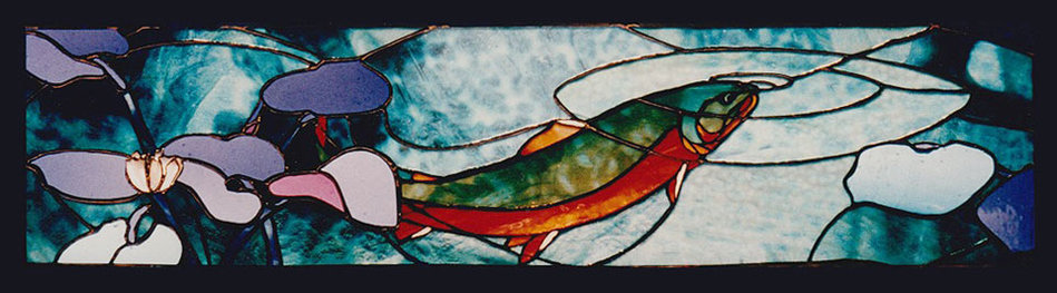 Chandler Thayer - Stained Glass Panel - Trout